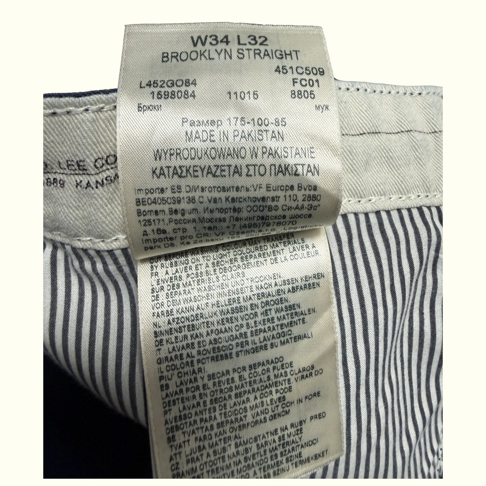 Lee Pantalon Regular Homme 2010s Classique – W34