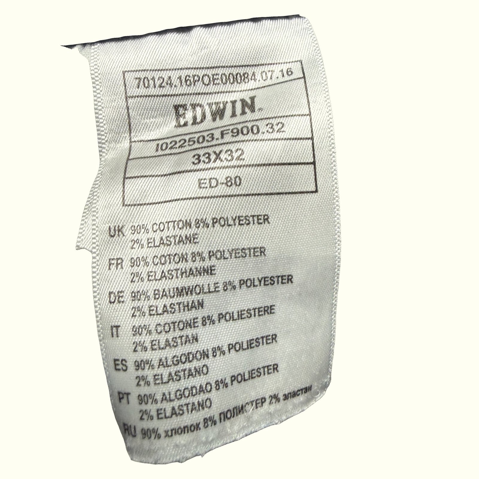 Edwin ED-80 Jean Slim Homme Streetwear japonais – W33
