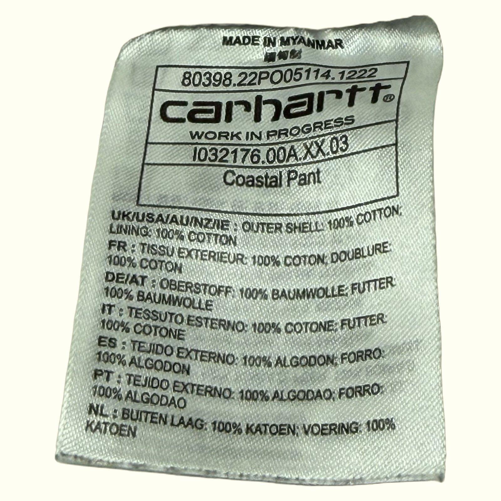 Carhartt Pantalon Large Homme Streetwear – W29