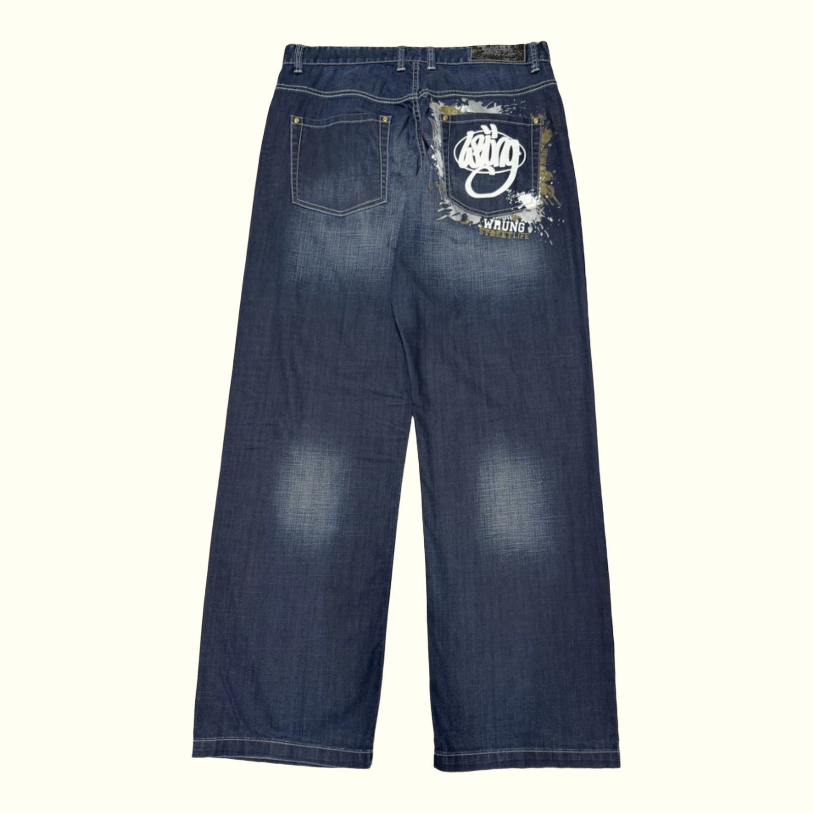 Wrung Jean Baggy Homme 2000s Streetwear – W34