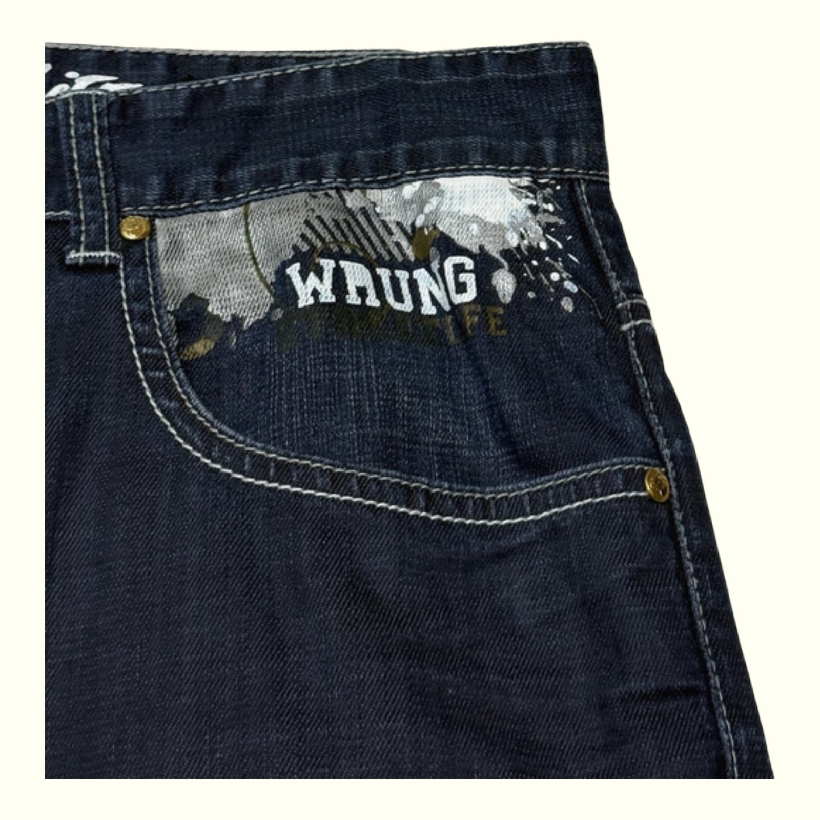 Wrung Jean Baggy Homme 2000s Streetwear – W34