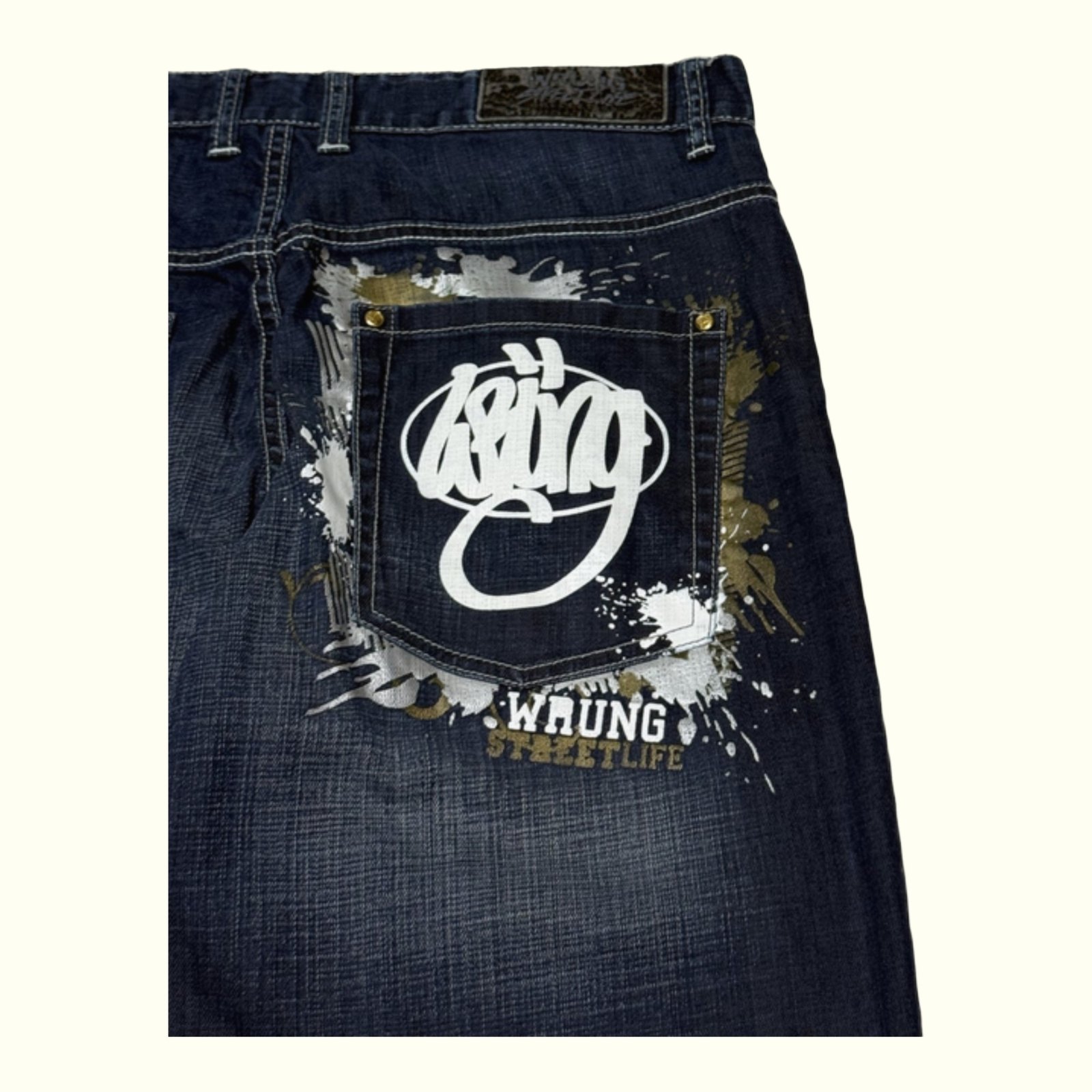 Wrung Jean Baggy Homme 2000s Streetwear – W34