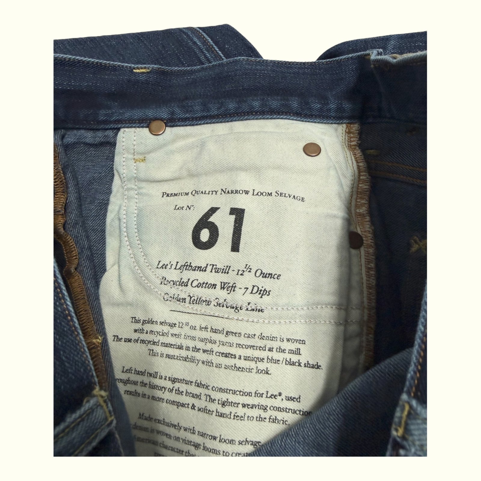 Lee 101 Jean Regular Homme Streetwear japonais – W31