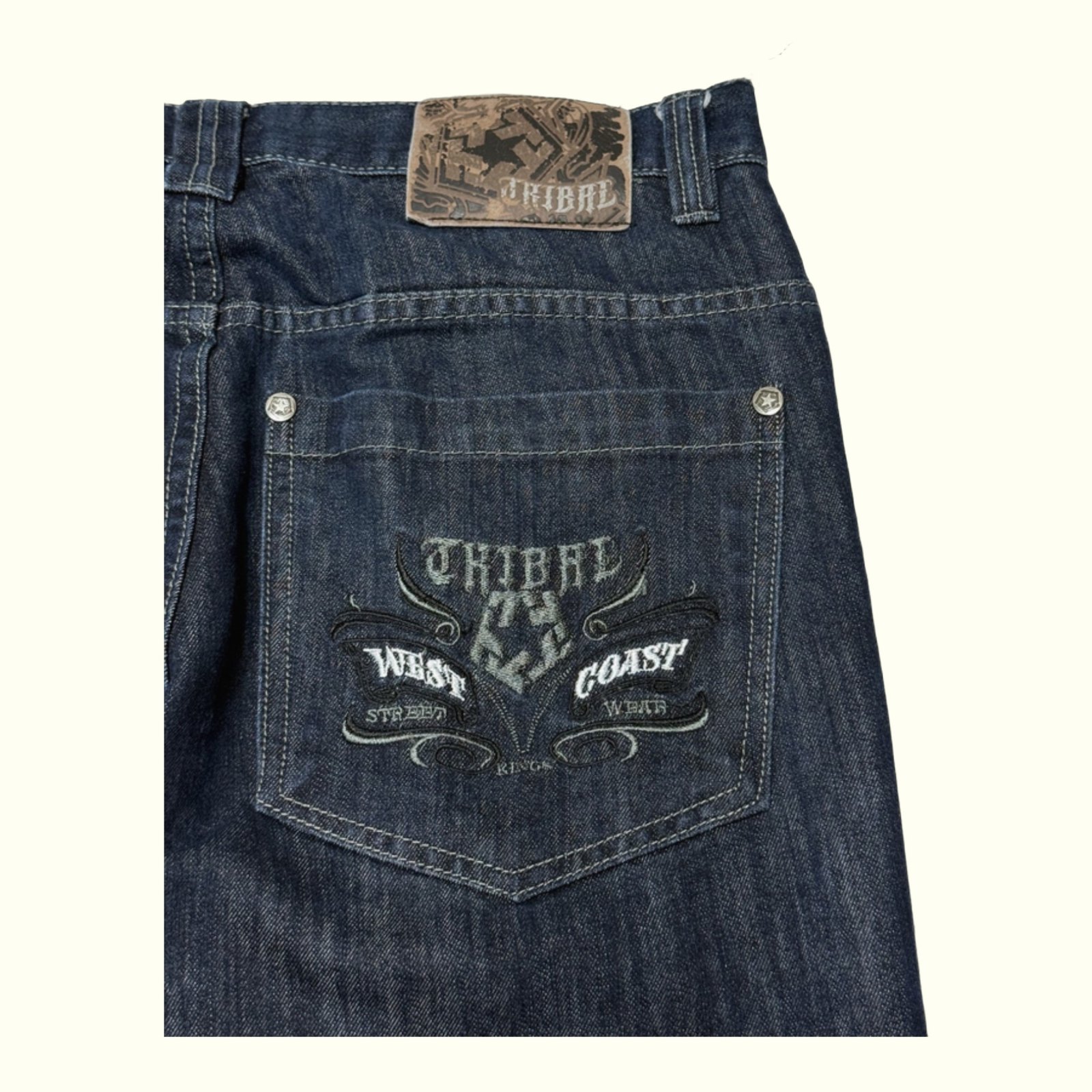 Tribal Gear Jean Large Homme 2000s Y2K – W34