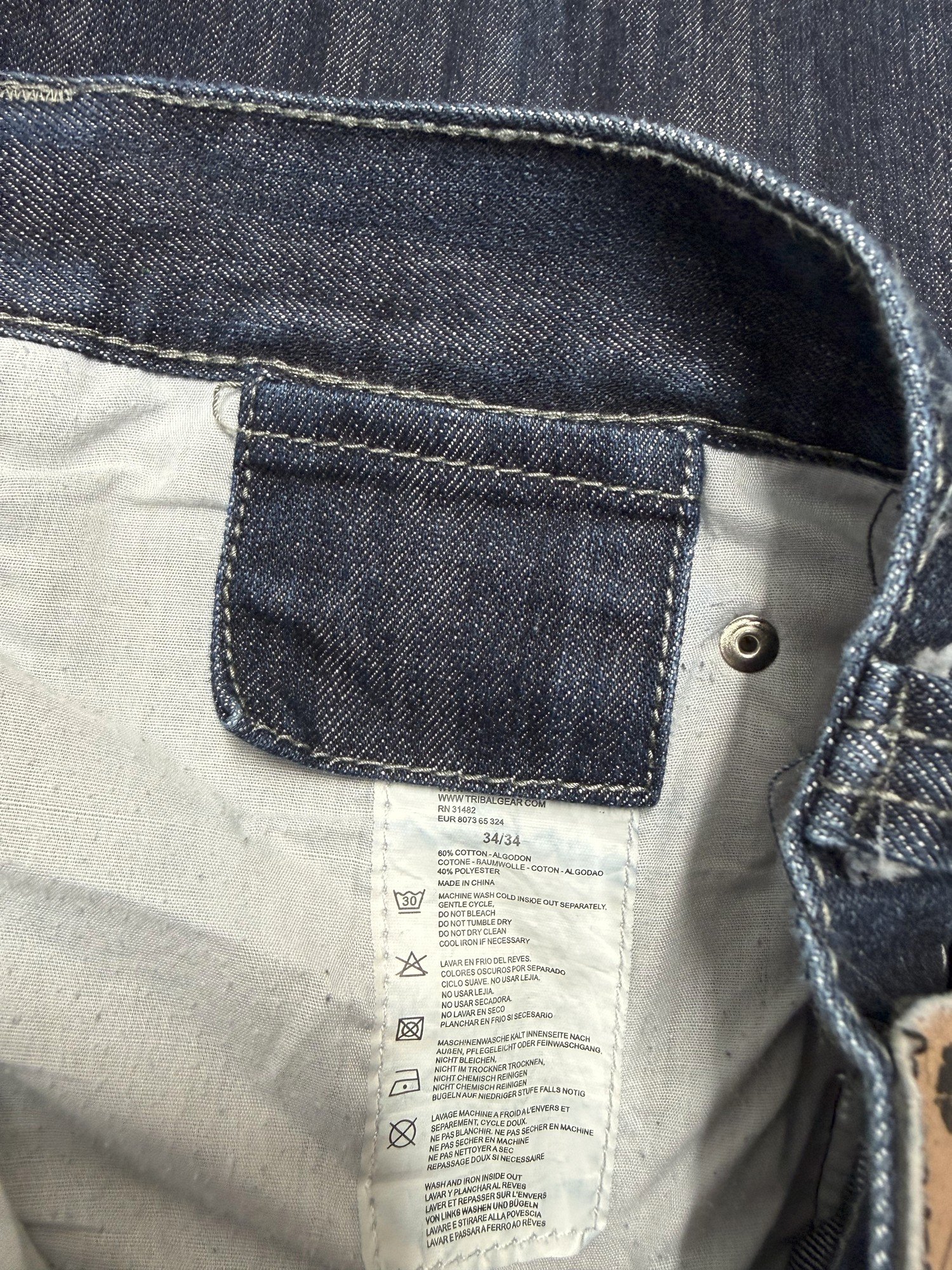 Tribal Gear Jean Large Homme 2000s Y2K – W34