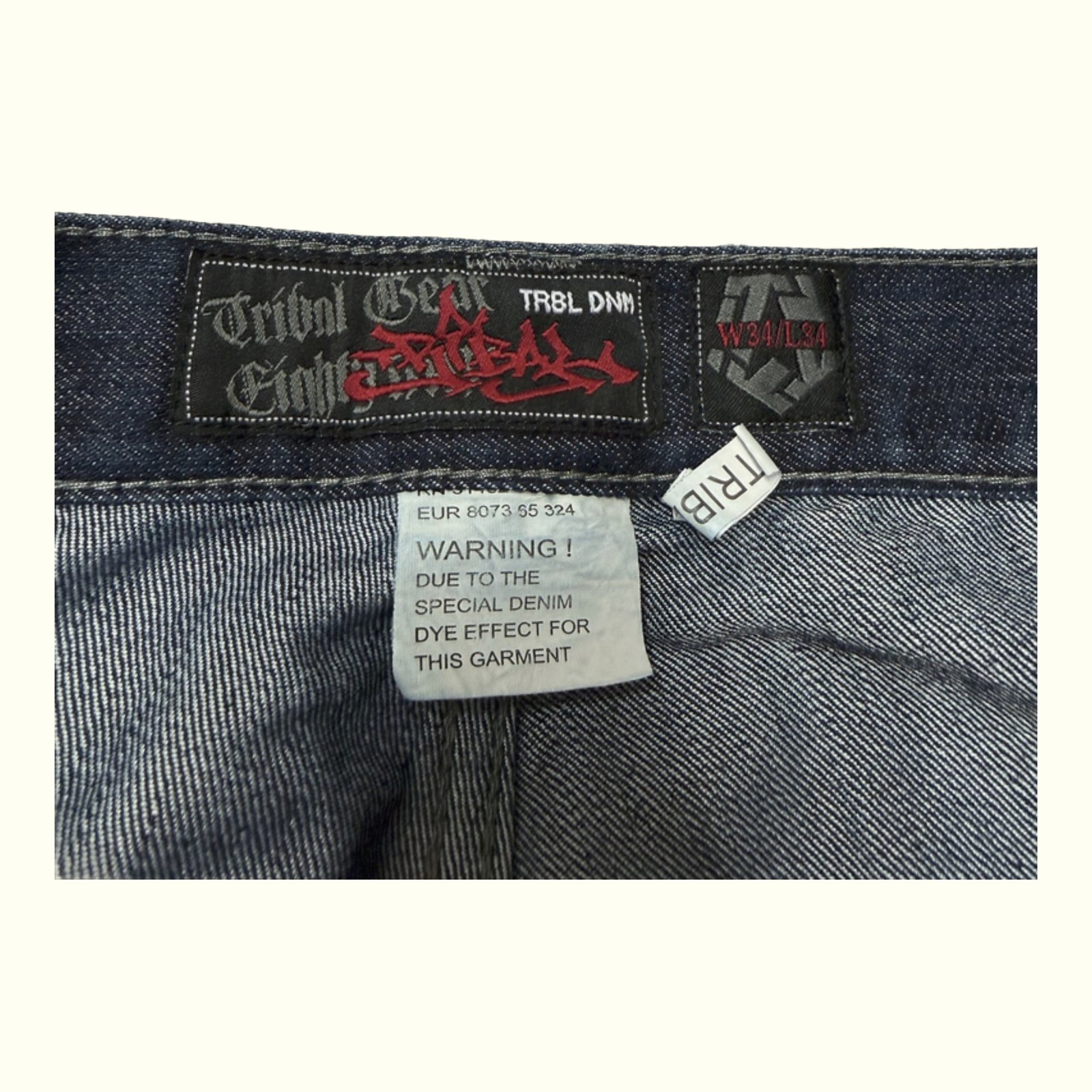Tribal Gear Jean Large Homme 2000s Y2K – W34