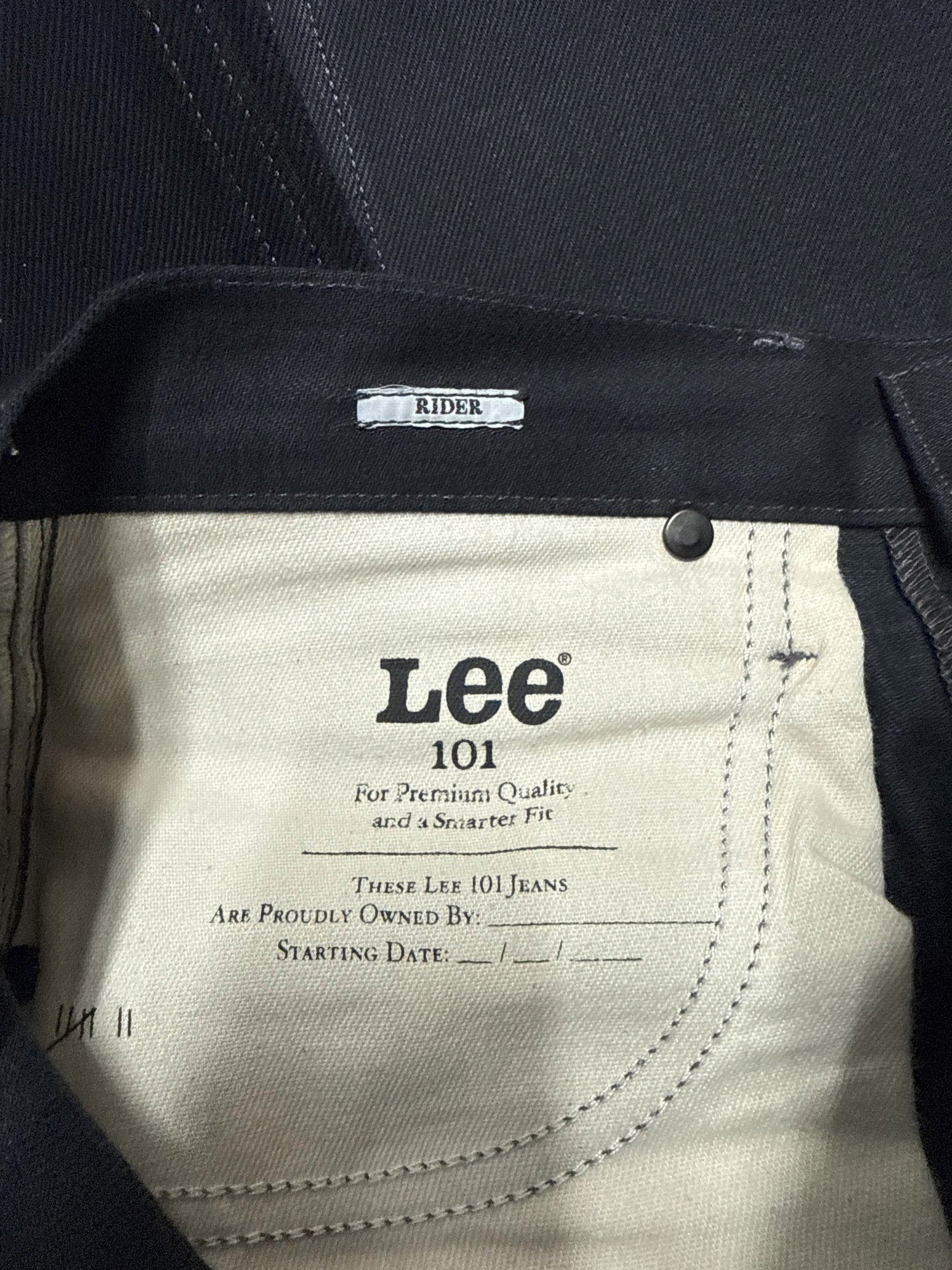 Lee 101 Rider Selvedge Jean Slim Homme Workwear – W32