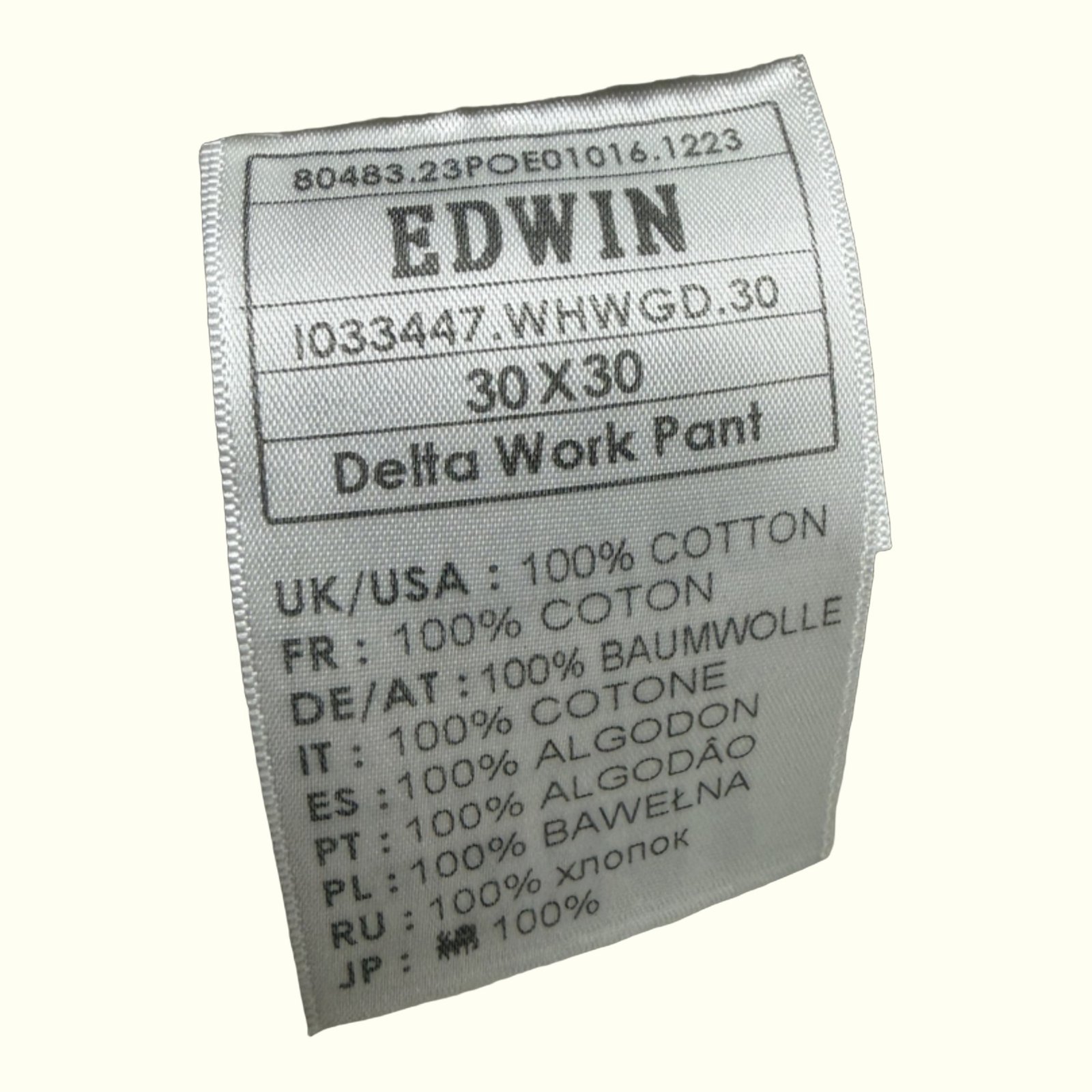 Edwin Pantalon Relaxed Homme Workwear – W30